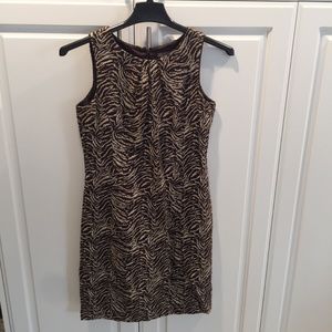 Ann Taylor Brown Tan Zebra Animal Print Dress